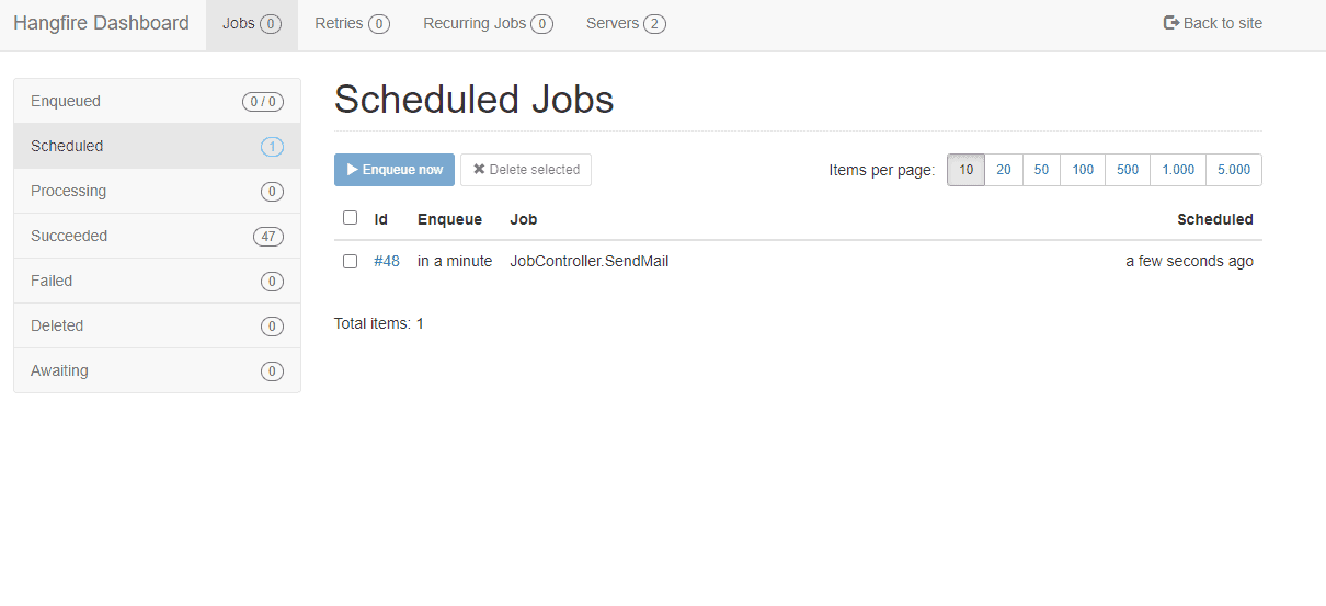 Scheduled Hangfire Job